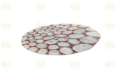Plateau de table en agate blanche et cristal rouge